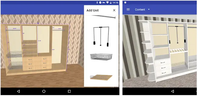 Closet Planner 3D es una app para dibujar muebles en 3D