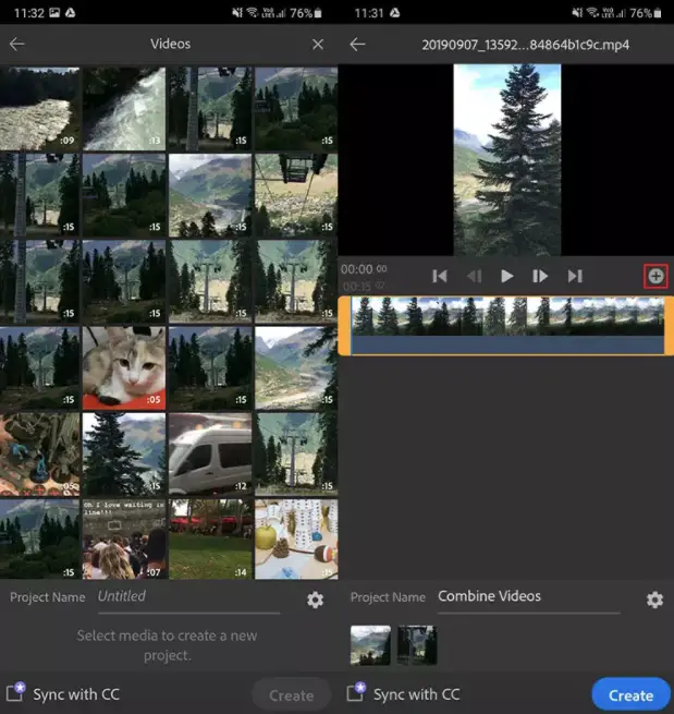 Adobe Premiere Rush es una app para unir videos