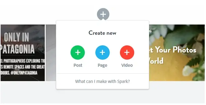 Adobe Spark para unir videos online