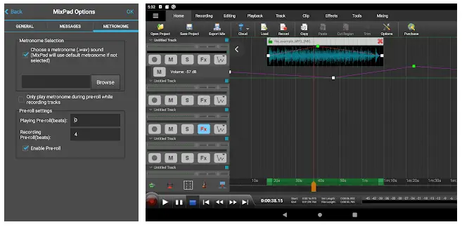 MixPad app para mejorar la voz al cantar