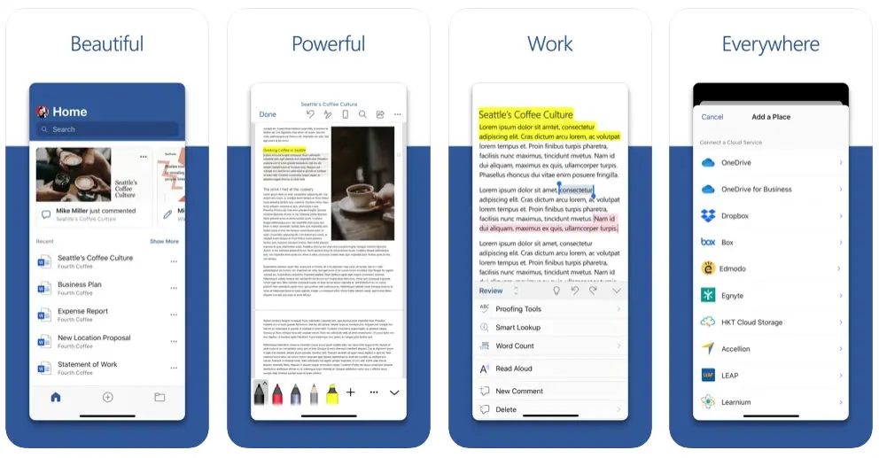 Microsoft Word Popular App Abrir Archivos .doc Y .docx Entre Otros