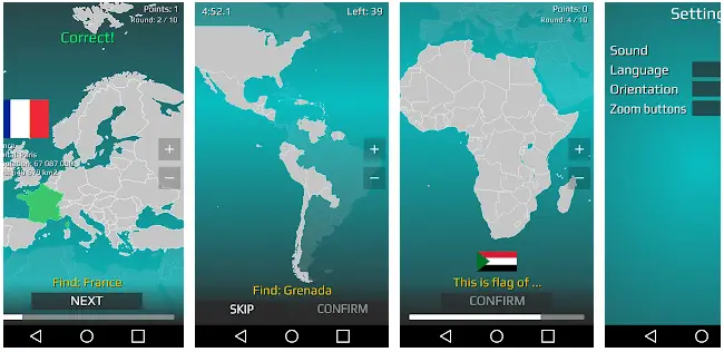 Mapa del mundo Quiz - App de juegos sobre geografía
