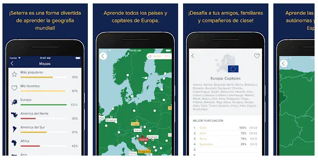 La APP Seterra es ideal para estudiar geografía en un smartphone