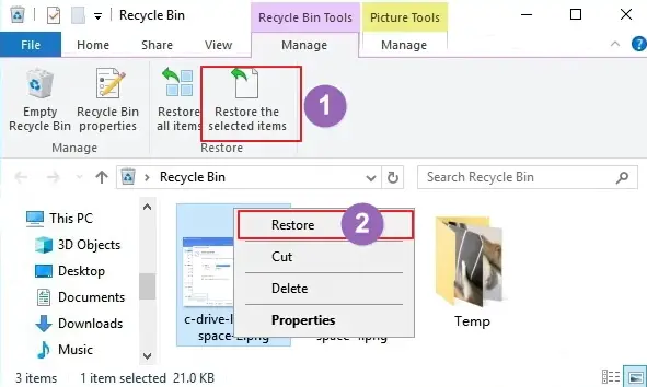 Cómo recuperar archivos borrados de la papelera en windows 10
