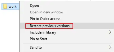 Restablecer a la versión anterior en Windows