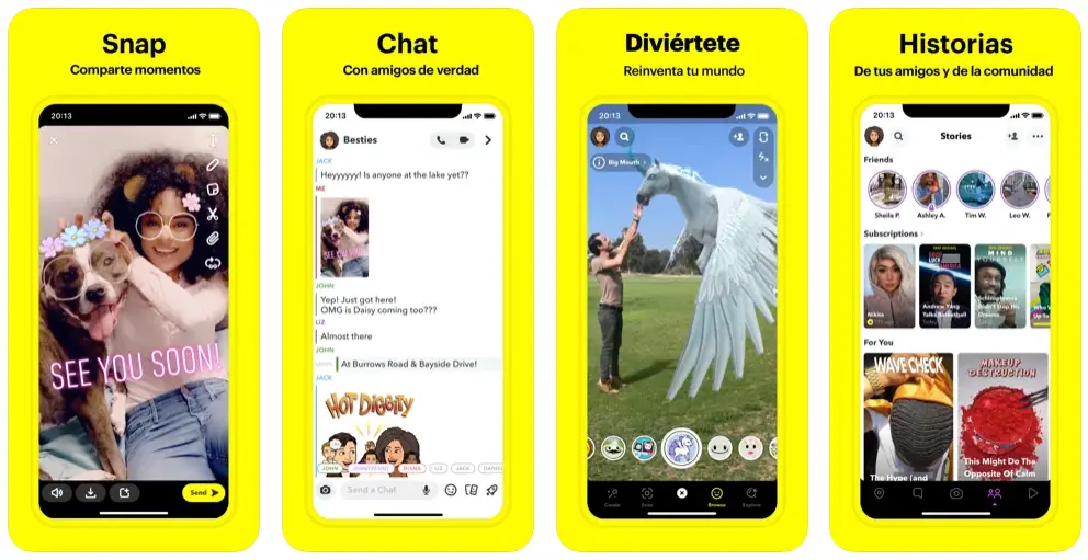 Snapchat para intercambiar caras y rostros