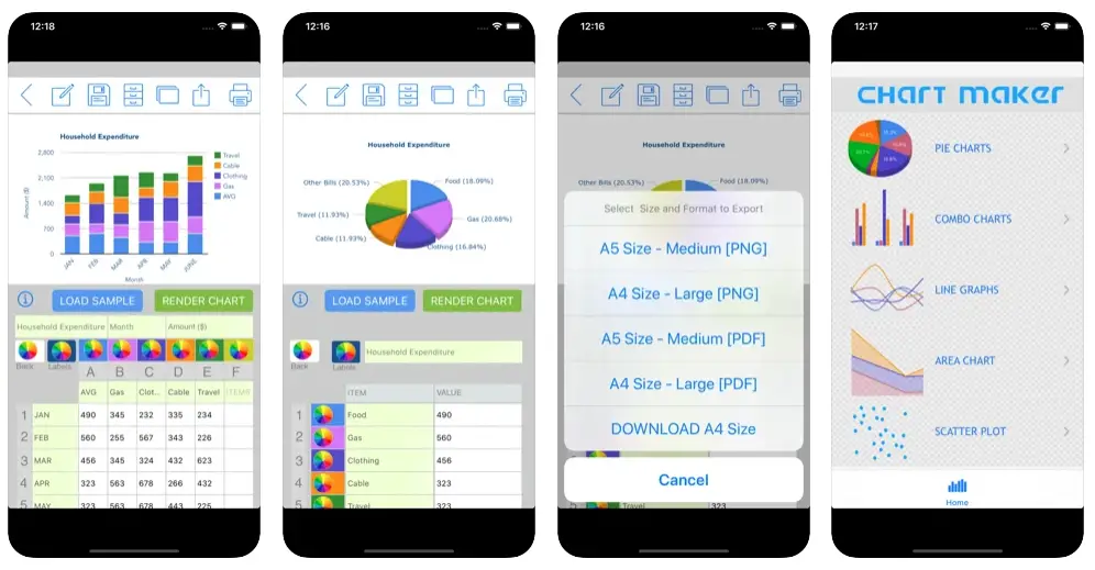 Chart Maker es una App Para Hacer Gráficos De Datos En Iphone