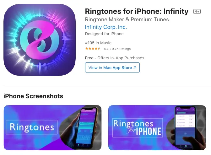 Ringtones For Iphone Infinity App De Tonos De Llamada De Electrónica, Rock, Pop, Country, Indie, R&b