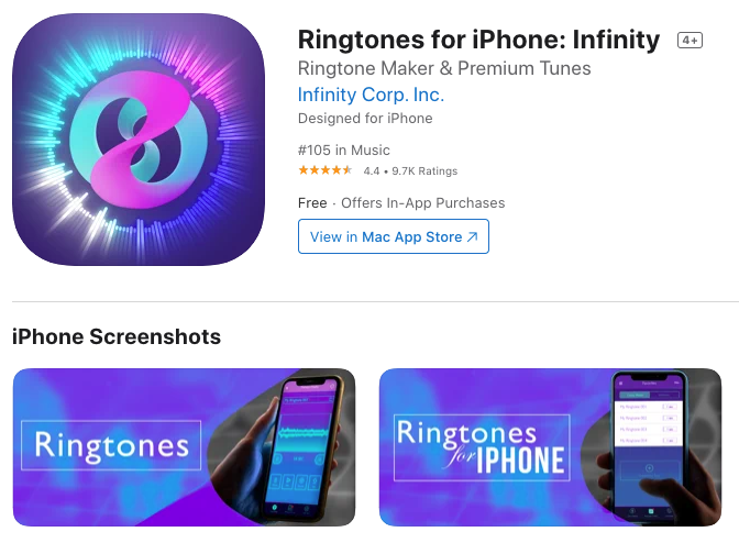 Ringtones For Iphone Infinity App De Tonos De Llamada De Electrónica, Rock, Pop, Country, Indie, R&b