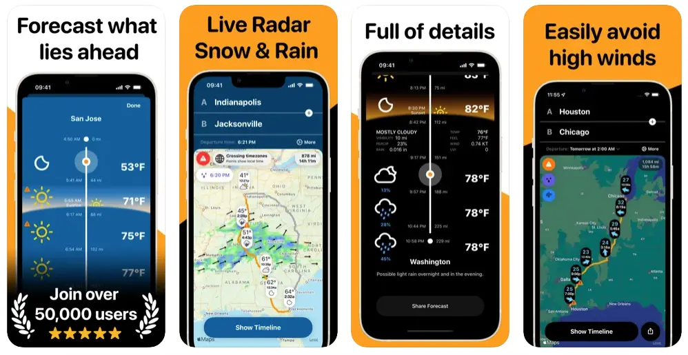 Weather On The Way App Para Ver El Clima Durante El Viaje