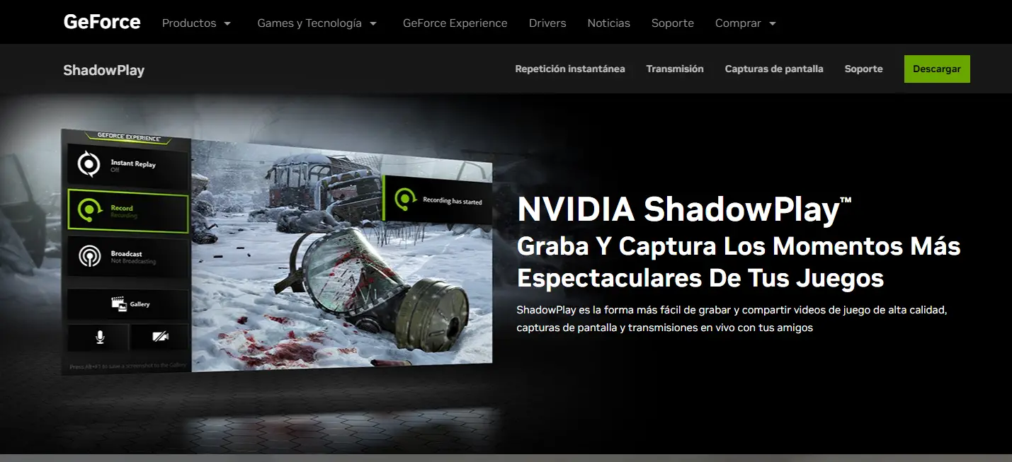 Nvidia ShadowPlay Transmisión de juegos para tarjetas Nvidia