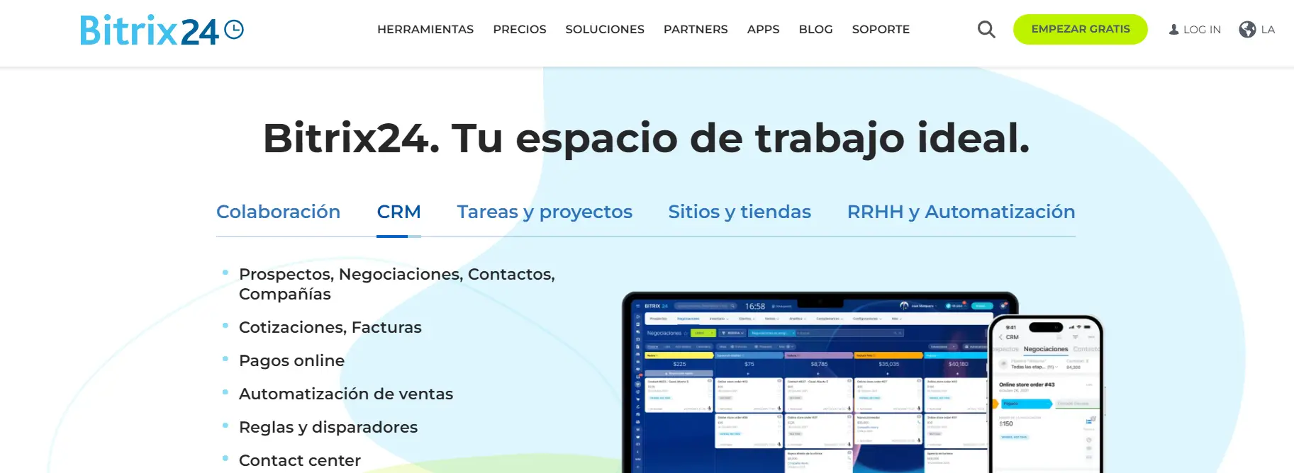 Bitrix24 Espacio de trabajo digital con funciones de gestión de proyectos y CRM integradas