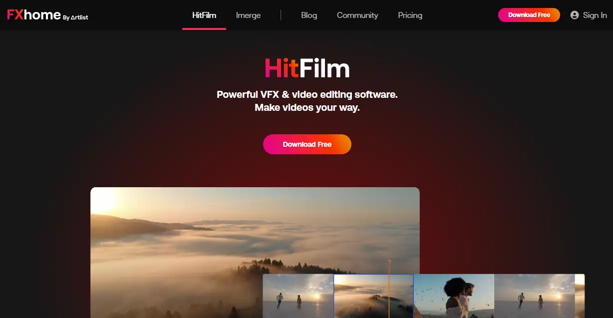 HitFilm Express Potente software de edición con estabilización