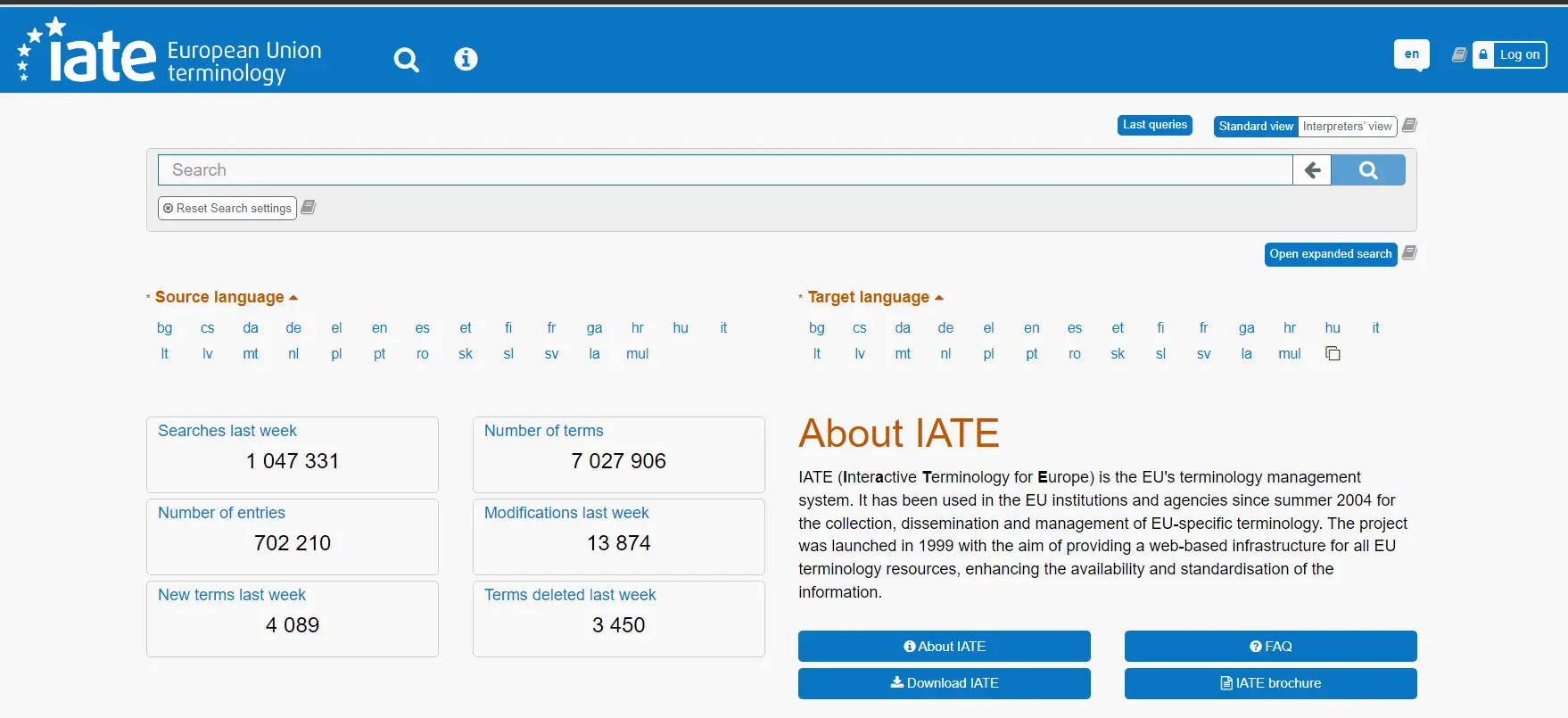 IATE (Terminología Interactiva para Europa) Base de Datos Terminológica de la Unión Europea