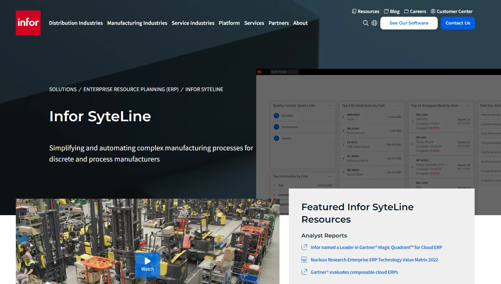 Infor CloudSuite Industrial (Syteline) Gestión Eficiente de la Cadena de Suministro