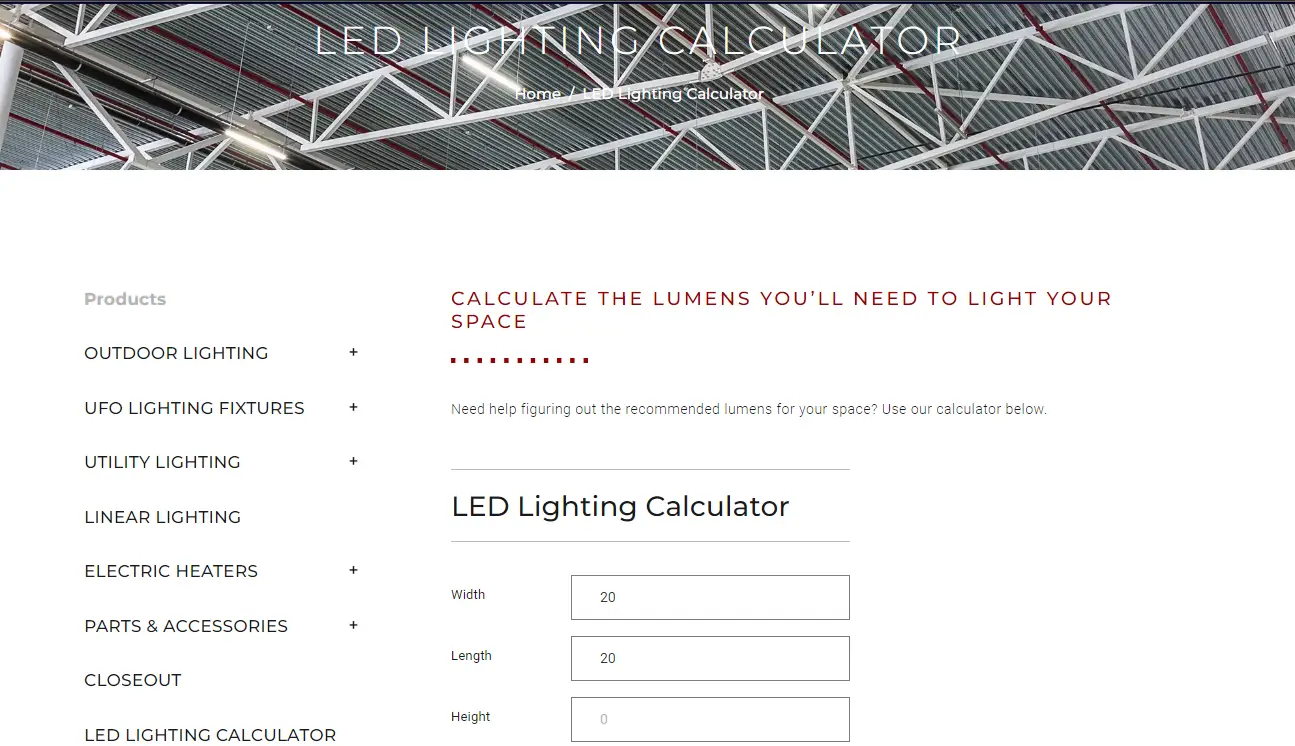 Luminaire LED Calculator Calcula tu Iluminación LED
