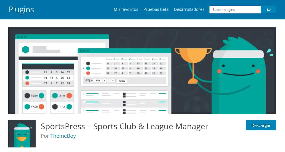SportsPress Plugin de WordPress para ligas deportivas